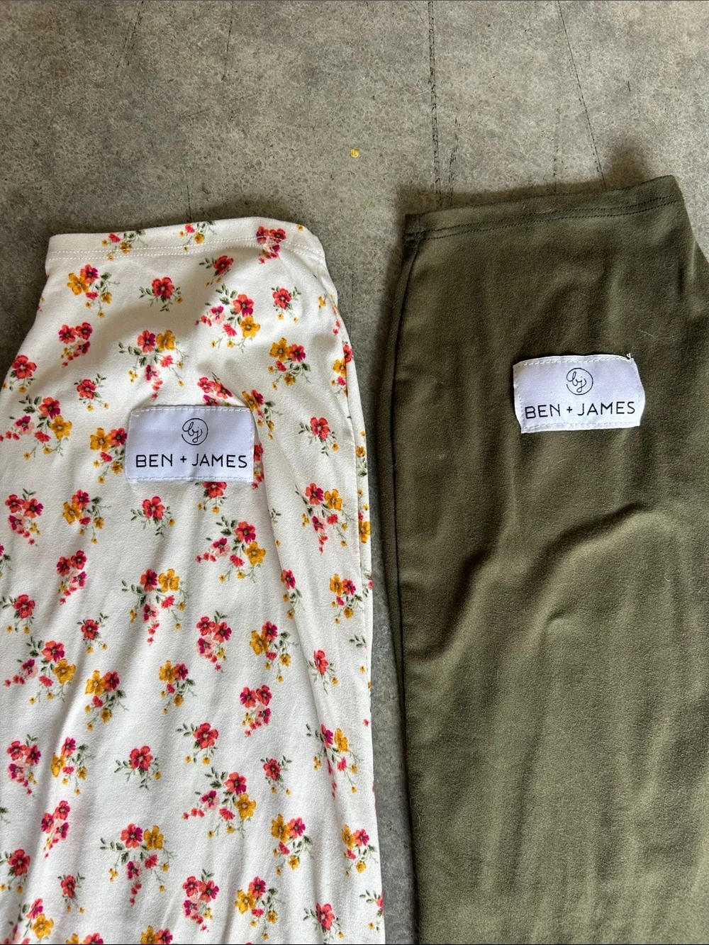 Floral White and Olive Green Baby Sleep Sack Set